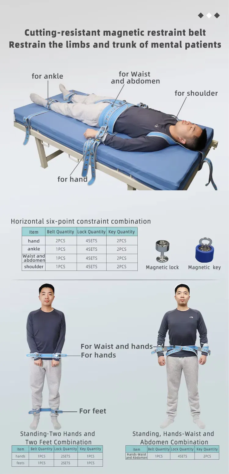 Medical Cut-Resistant Bed Limb Restraints Belt Adjustable Ankle Restraint Strap for Patient