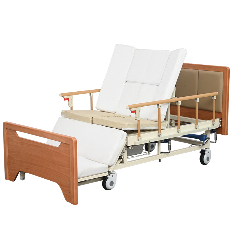 Manual Adjustable Medical Nursing Bed on Casters with Multiple Functions for Patients as Hospital Equipment - E