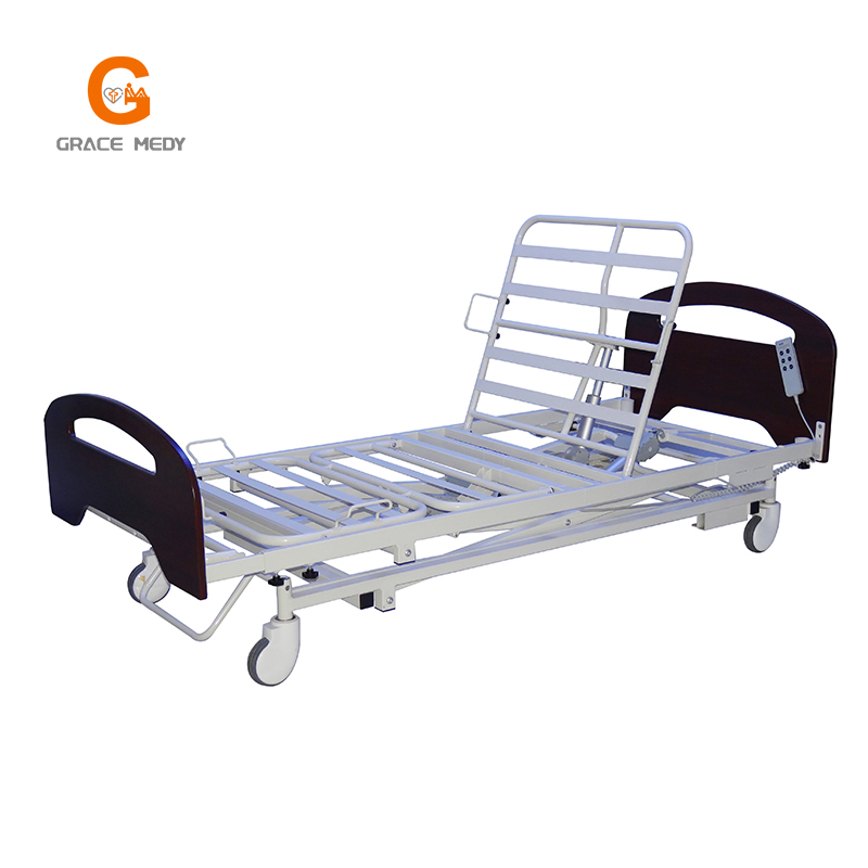 New Hospital Furniture Nursing Equipment 3function Electric Patient Care Nursing Bed Light and Portable