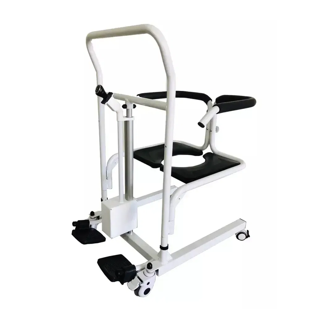 Mobile Medical Chair with Hydraulic Lift for Elderly Patient Transfer Support