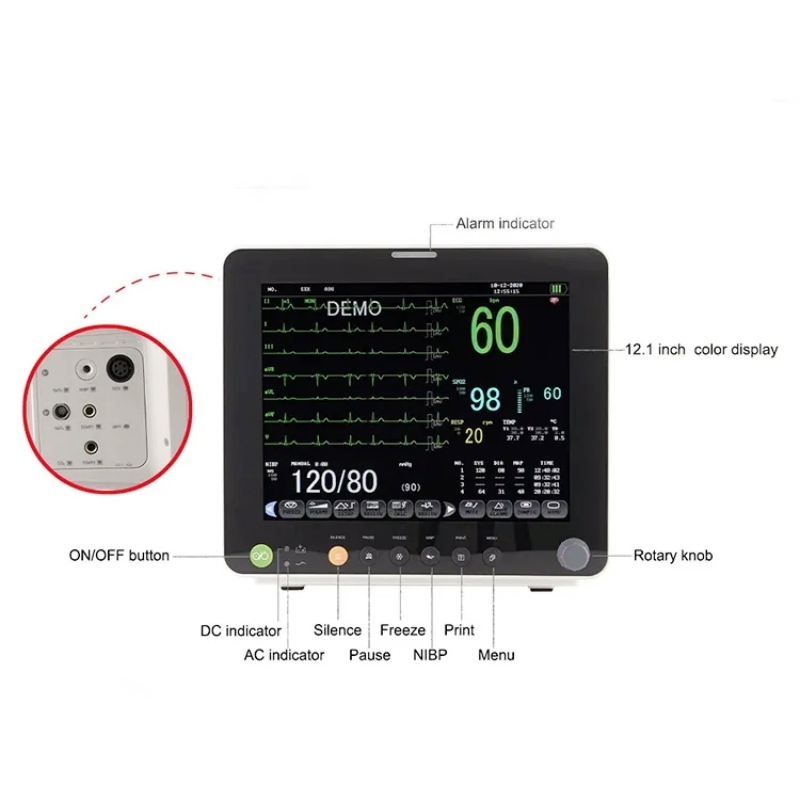 High Quality Pm12f 12.1 Inch Hospital Operation Room ICU Portable Multi-Parameter Monitoring System