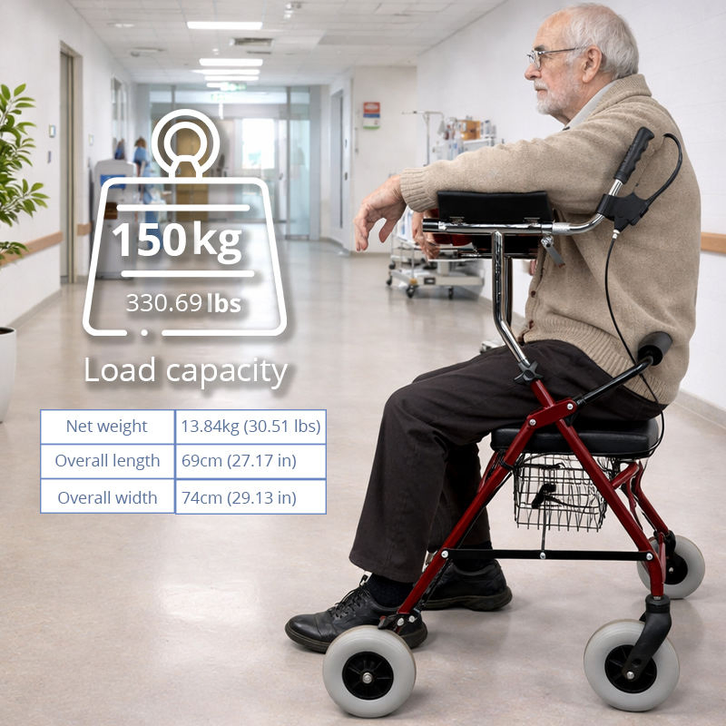 Elderly Care Services Aluminum Rollator Ergonomic Handles Long Term Bedridden Patients Seeking