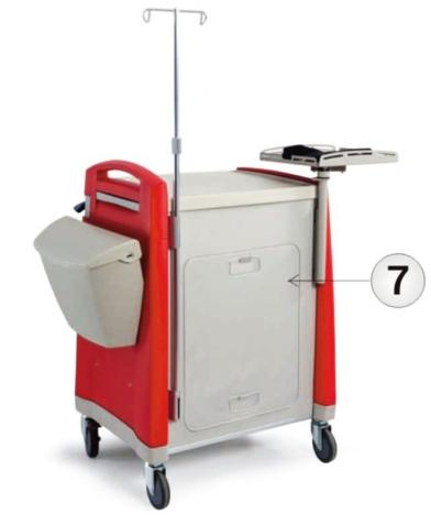 Mt Medical Hospital Cart Five Drawers Trolley Mobile Surgical Equipment Ward