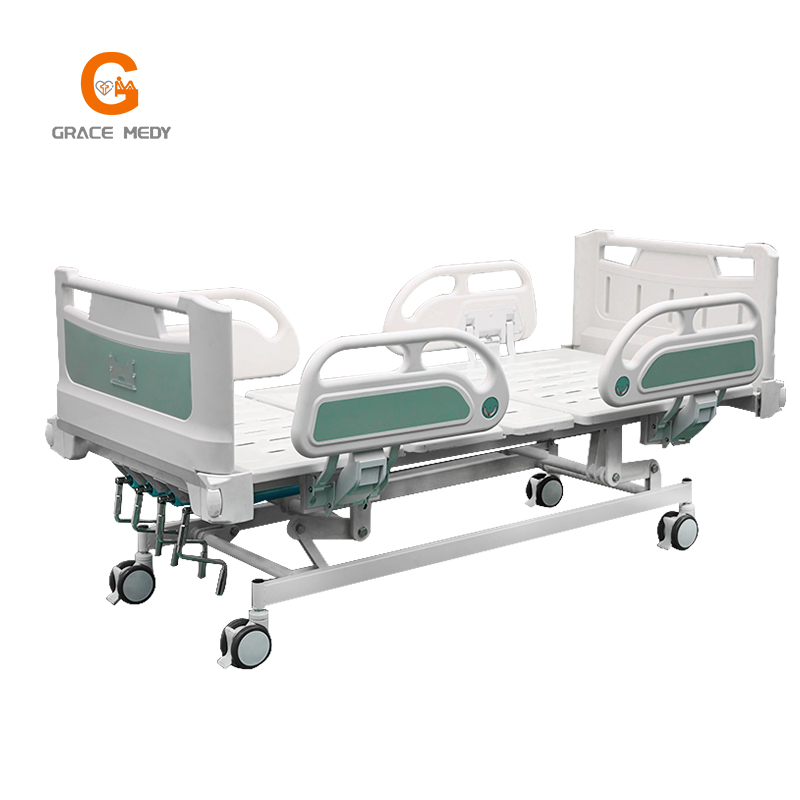 Manual 5-Function Nursing Care Equipment Medical Furniture Clinic ICU Patient 4 Crank Hospital Bed