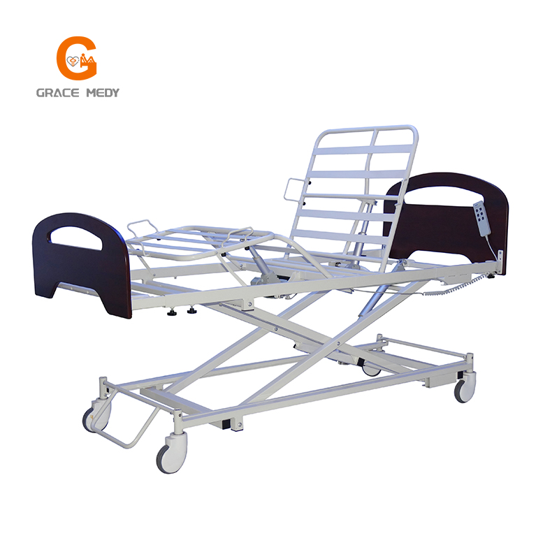 New Hospital Furniture Nursing Equipment 3function Electric Patient Care Nursing Bed Light and Portable