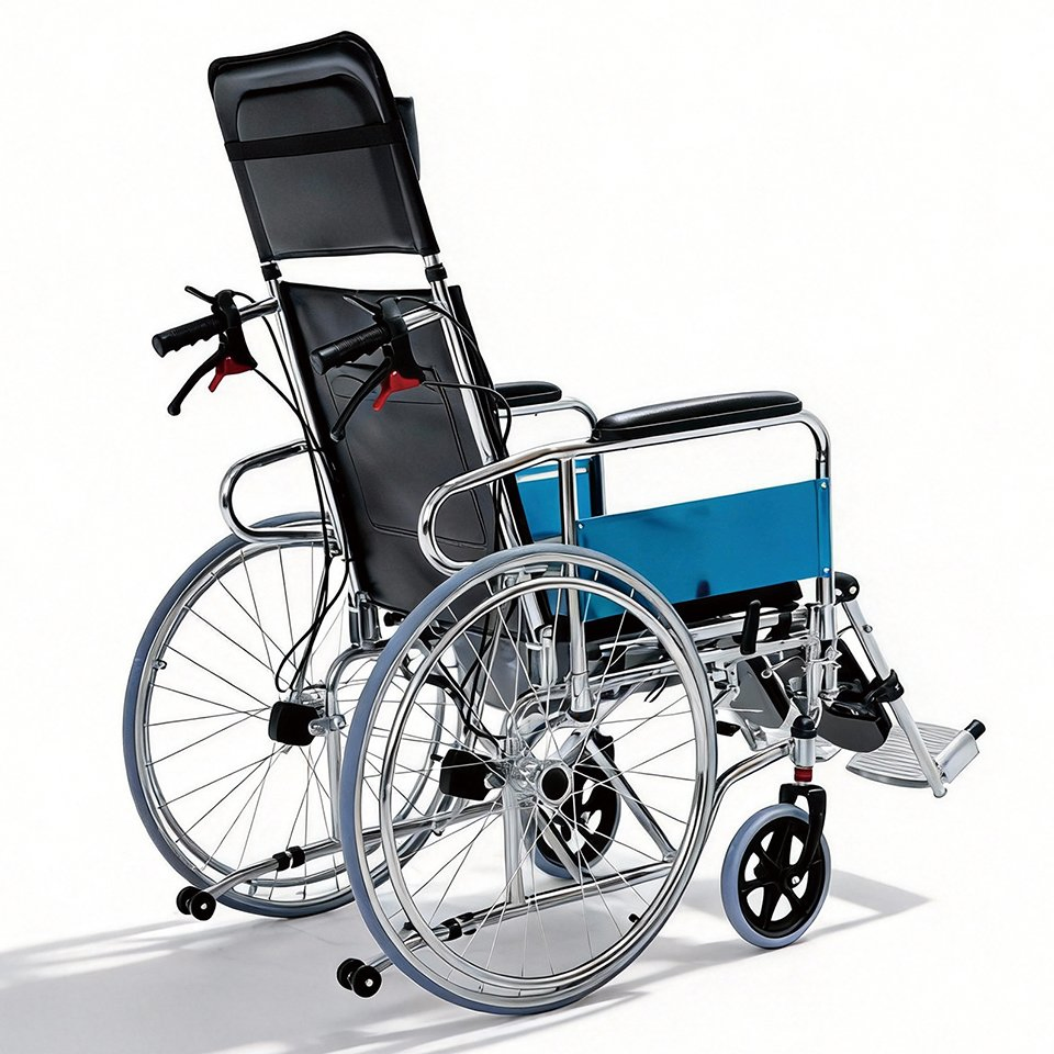 Manual Wheelchair with Front-Pull U-Shaped Toilet Seat and Rectangular Chamber Pot for Stroke Patients Bedridden Elderly