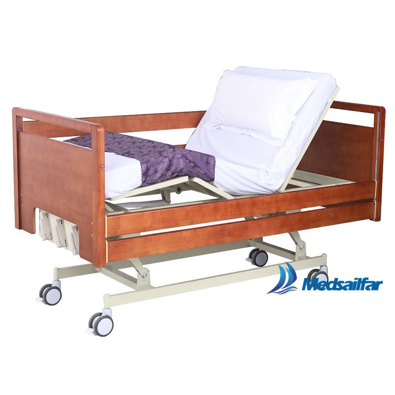 3 Crank Home Care Home Wooden Rehabilitation Adjustable Hospital Bed