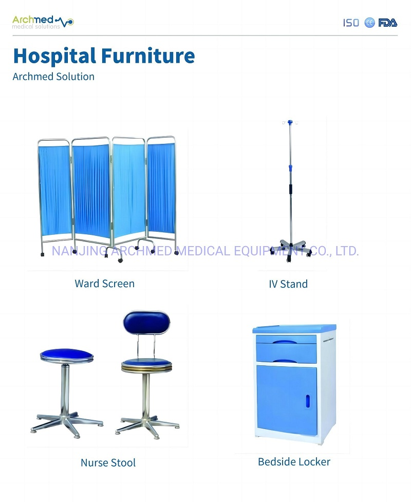 Medical Equipment Hospital Furniture Ward Screen IV Stand Nurse Stool Bedside Locker Hospital Equipment