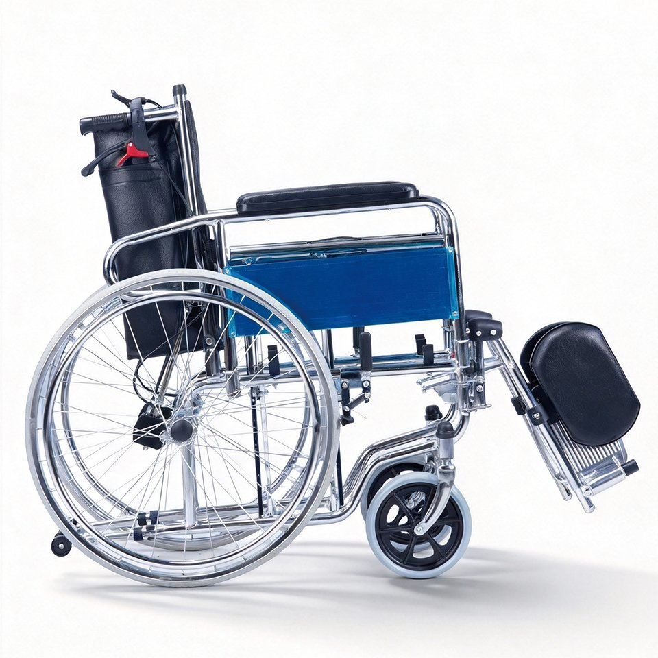 Reclining Manual Wheelchair with Headrest Medical Chair with Circular Toilet Seat for Stroke Patients Bedridden Elderly