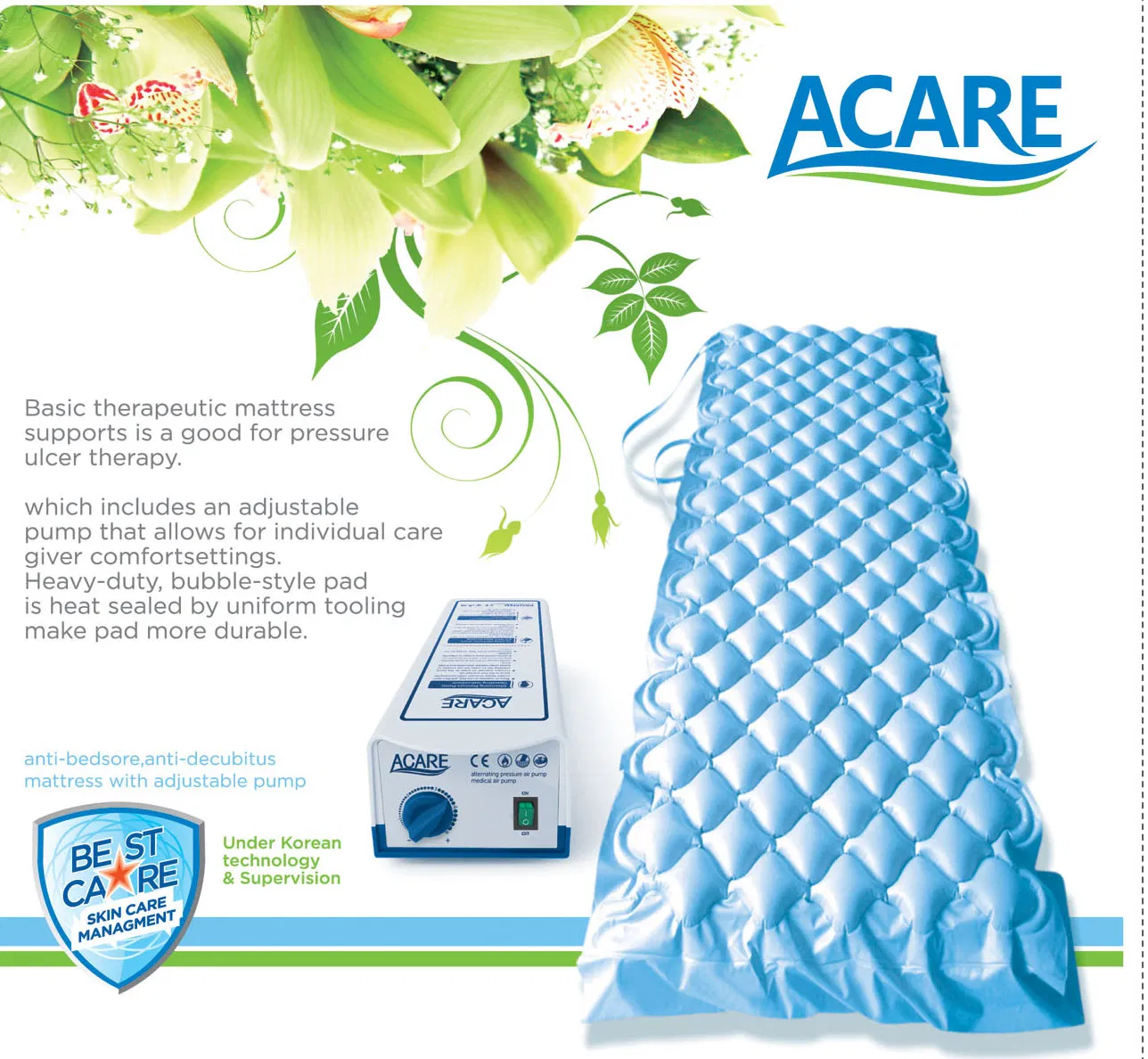 Inflatable Bubble Medical Air Mattress with Pump
