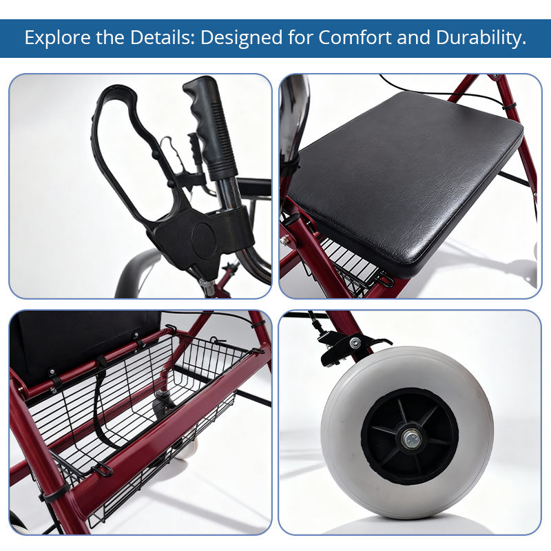 Elderly Care Services Aluminum Rollator Ergonomic Handles Long Term Bedridden Patients Seeking