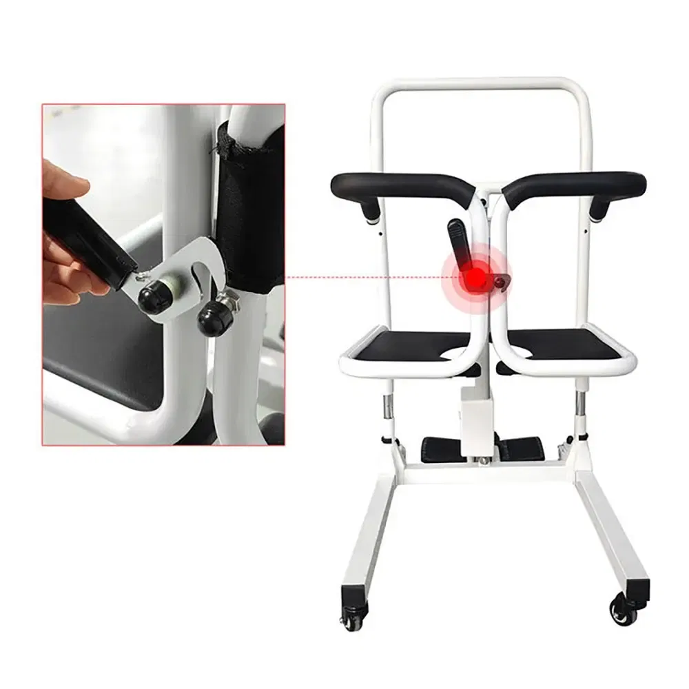 Mobile Medical Chair with Hydraulic Lift for Elderly Patient Transfer Support