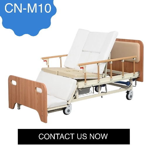 Manual Adjustable Medical Nursing Bed on Casters with Multiple Functions for Patients as Hospital Equipment - E