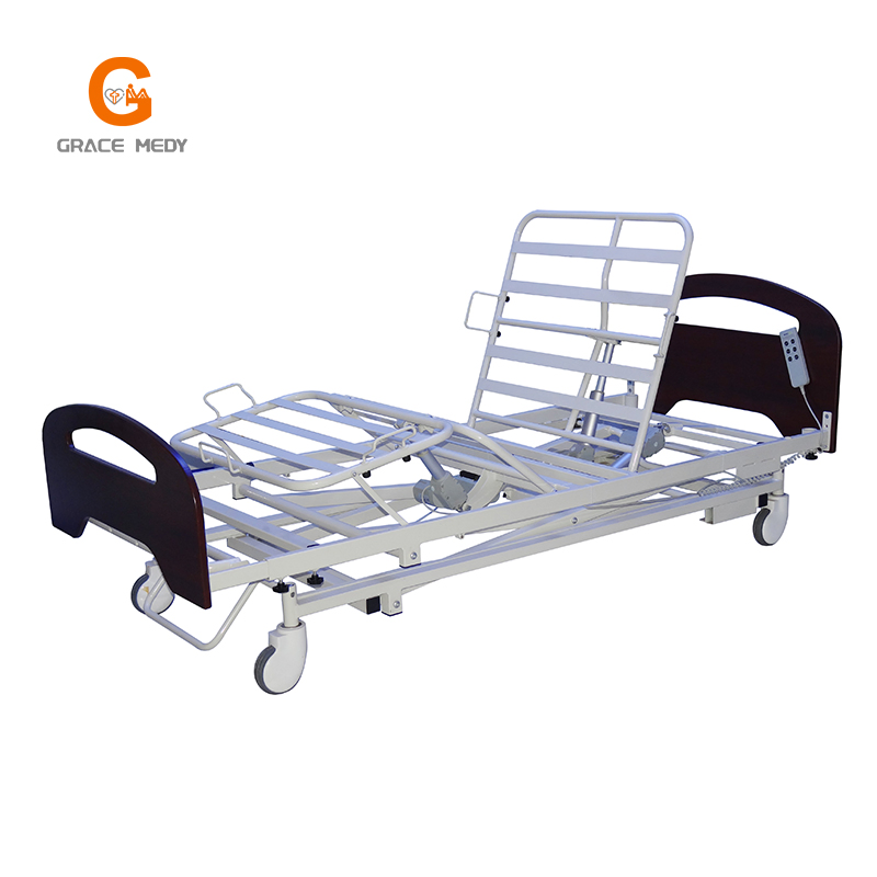 New Hospital Furniture Nursing Equipment 3function Electric Patient Care Nursing Bed Light and Portable