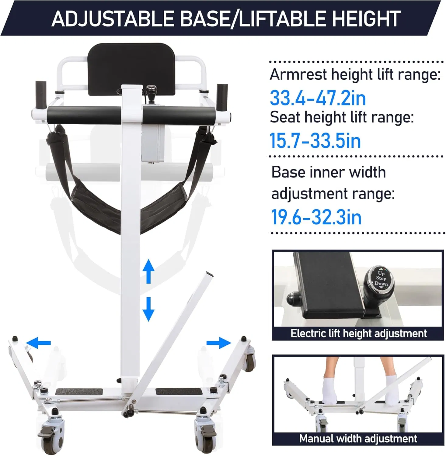 Mobility Training Assistance Adjustable Electric Transfer Chair Rehabilitation Equipment