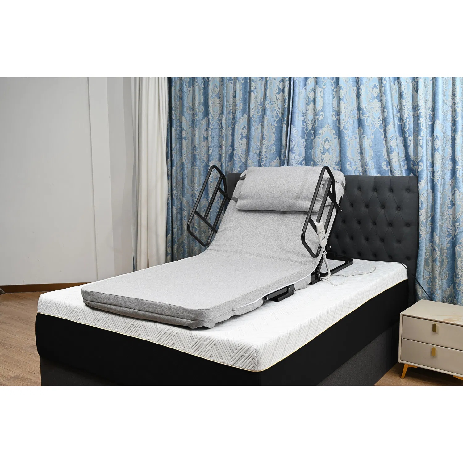 Electrically Operated Geriatric Care Bed – Adjustable Back Support, Pressure Redistribution Mattress, and Home Medical Rehabilitation Solutions