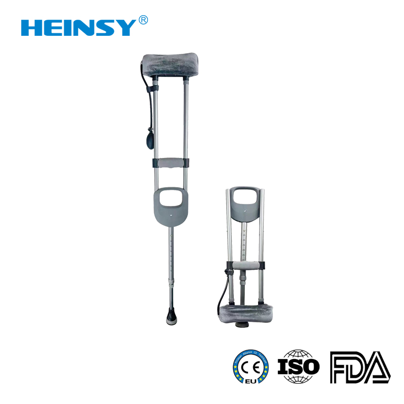 China Wholesale Comfortable Adjustable Aluminum Underarm Crutches Axillary Crutches for Injuried Elderly