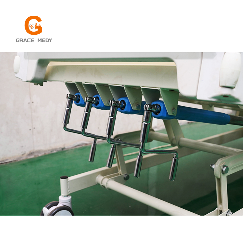 Manual 5-Function Nursing Care Equipment Medical Furniture Clinic ICU Patient 4 Crank Hospital Bed