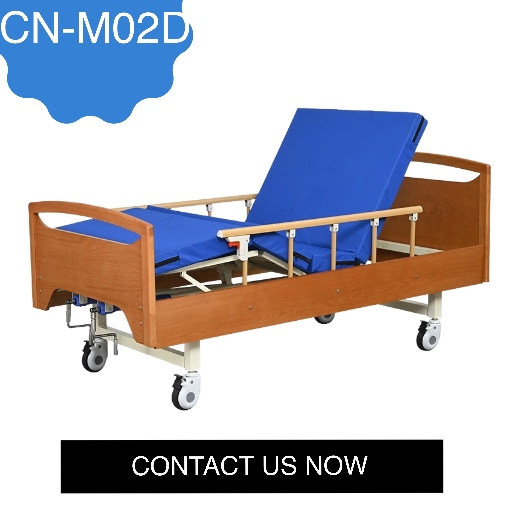 Manual Adjustable Medical Nursing Bed on Casters with Multiple Functions for Patients as Hospital Equipment - E
