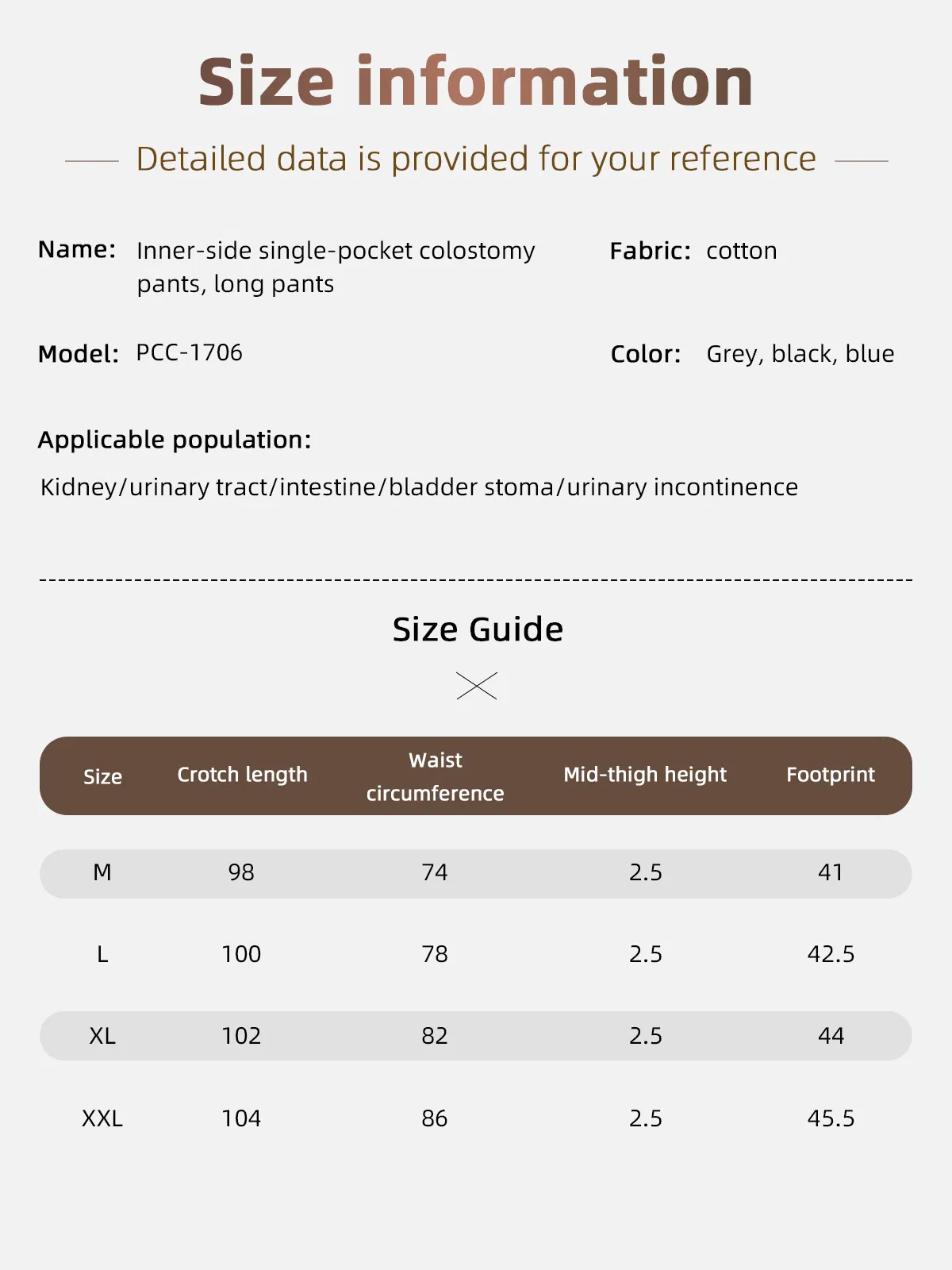 Patient Pants Patient Care Clothes Suit for Fracture Bedridden Patients/Elderly