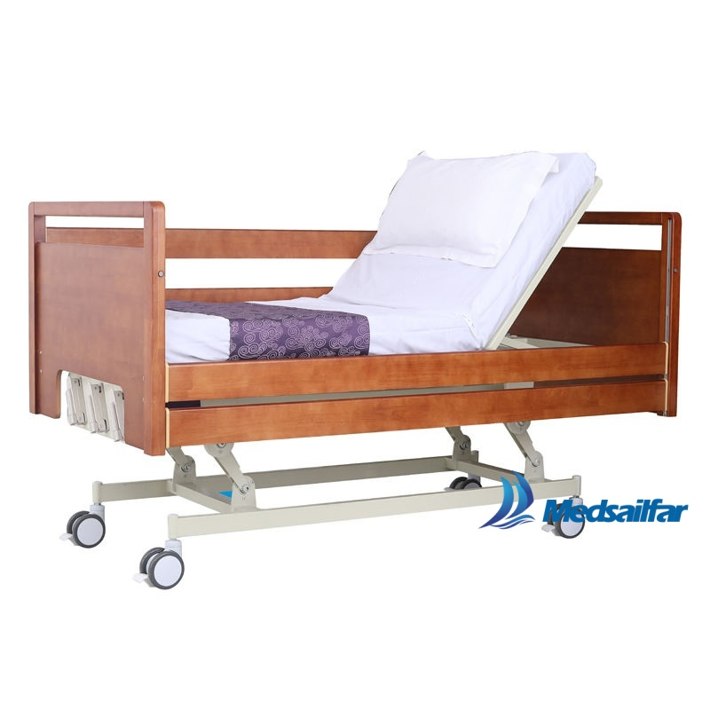 3 Crank Home Care Home Wooden Rehabilitation Adjustable Hospital Bed