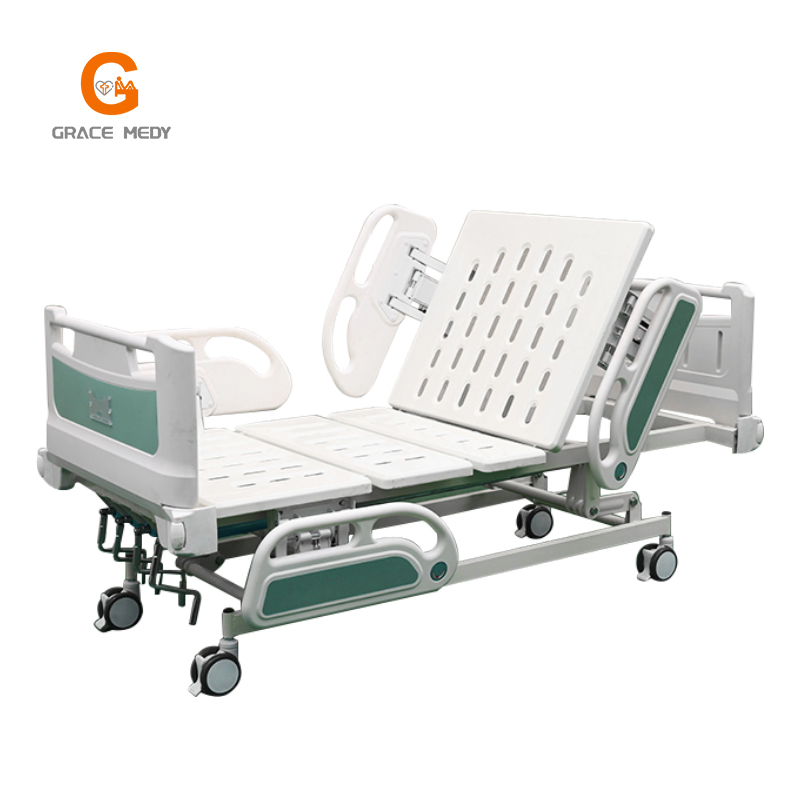 Manual 5-Function Nursing Care Equipment Medical Furniture Clinic ICU Patient 4 Crank Hospital Bed