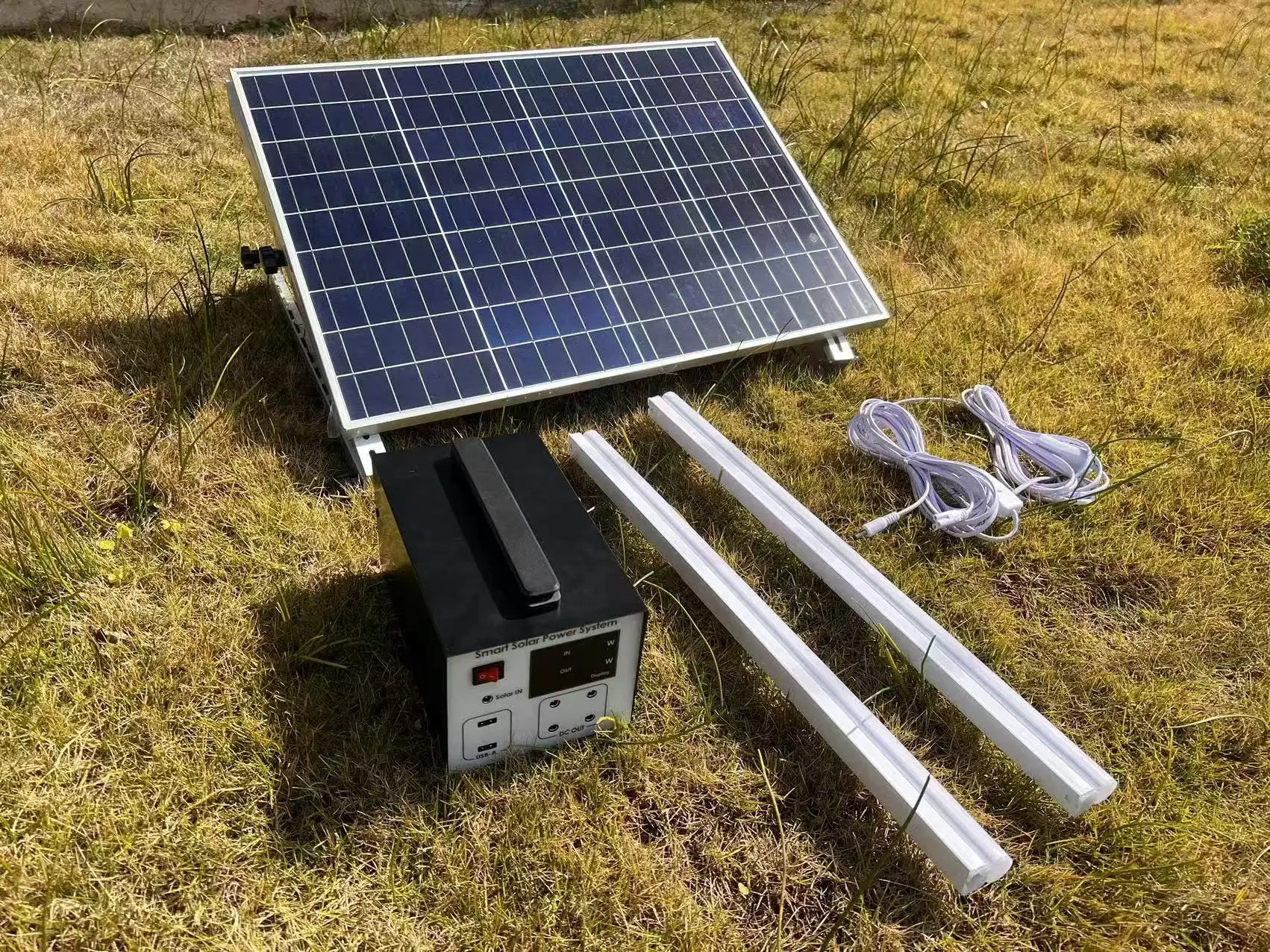 Pocket Power Station with Solar Panel and LED Lights