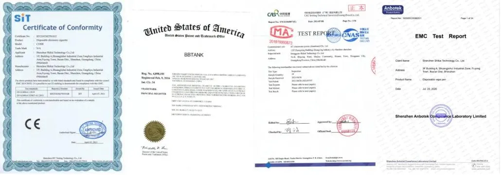 FDA CE ROHS FCC Certificates