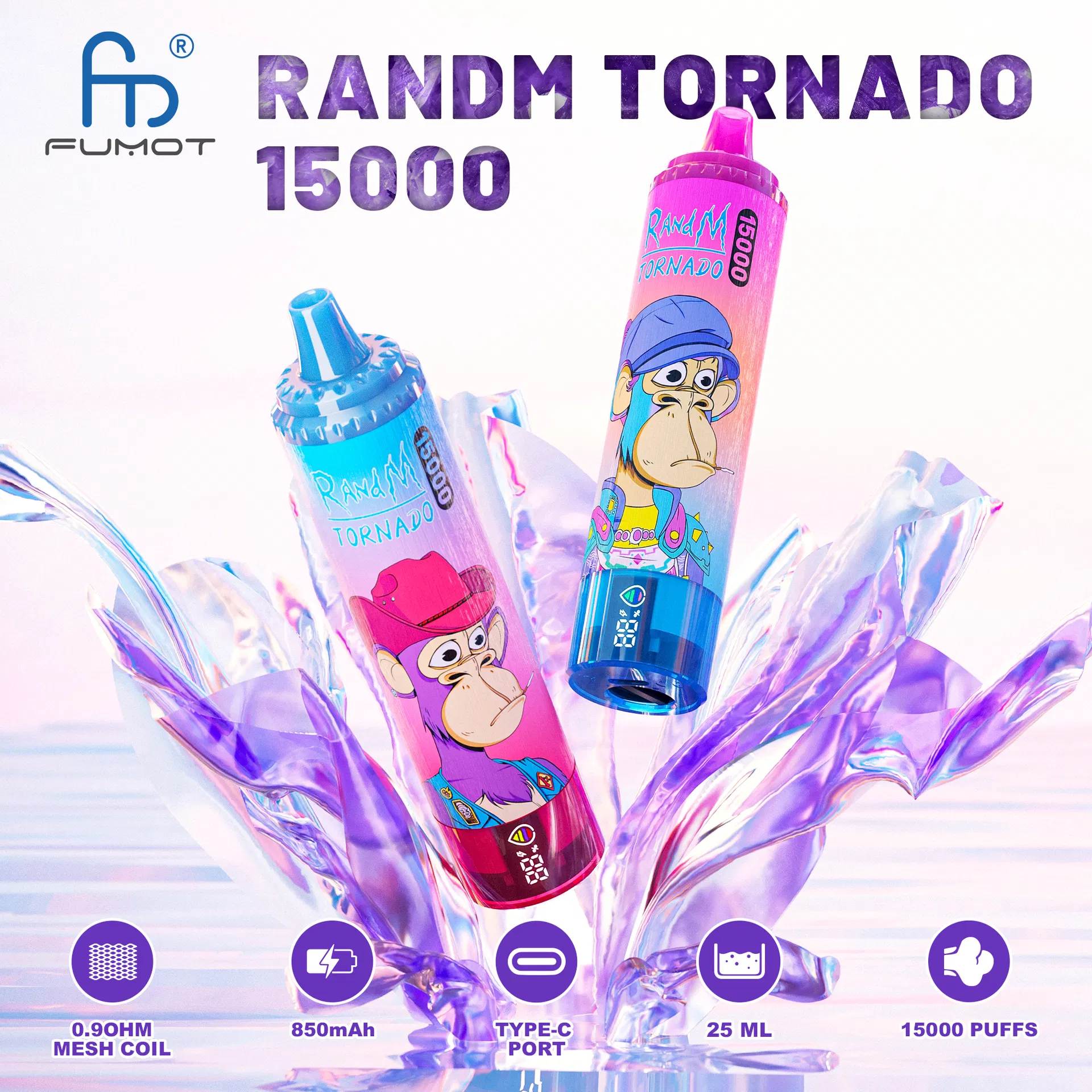 Fumot Randm Vape Tornado 15000 Puffs Disposable E Cigarette 15K