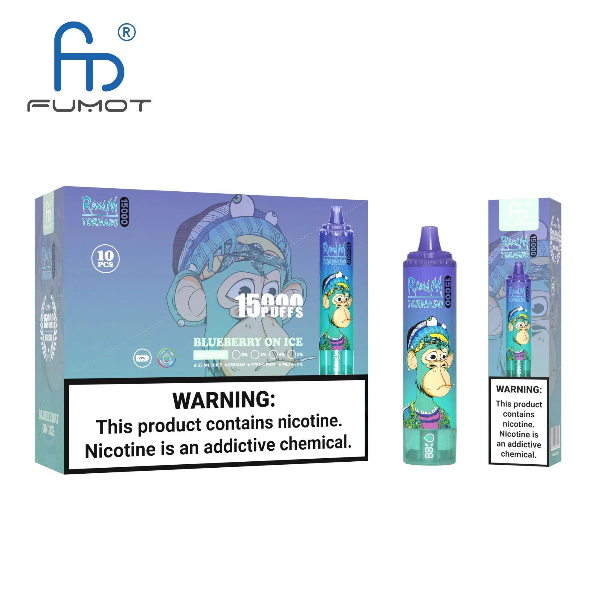 Best Disposable Vaporzier Fumot Randm Tornado 15000 Puffs Disposable E Cigarettes Vape Mesh Coil 25ml Pod Battery Rechargeable Electronic CIGS Puffs Vape