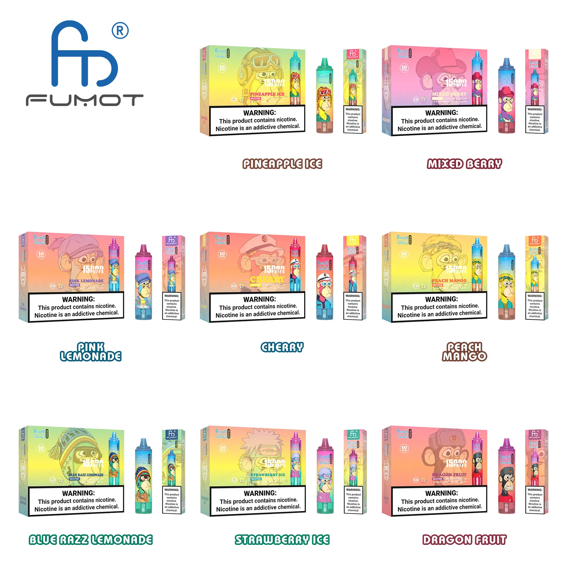 Fumot Randm Vape Tornado 15000 Puffs Disposable E Cigarette 15K
