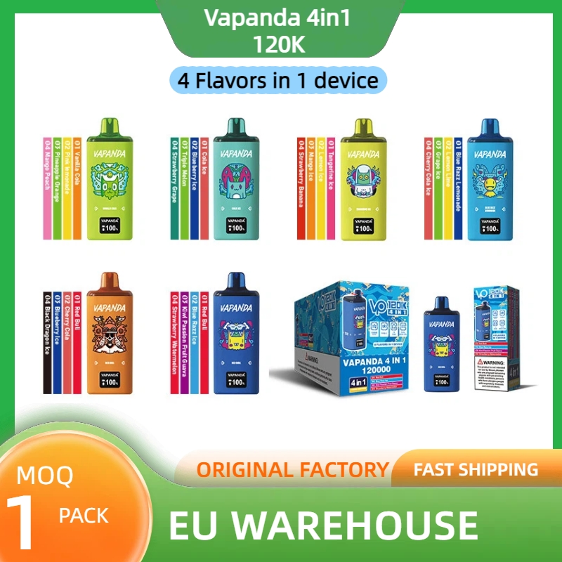 EU Warehouse Wholesale Vape Vapanda Triple Double Flavors 40K 50K 60K Puffs 3 in 1 E Hookah Charger Puff Bar 4 in 1 Mini Electronic E Cigarette Disposable Vape