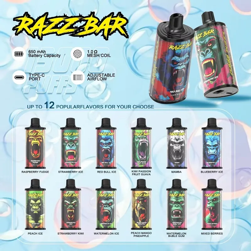 European Warehouse 30000 Puffs New Razz Bar Nicotine Salts Wholesale Good Price Factory E-Cigarette Vape