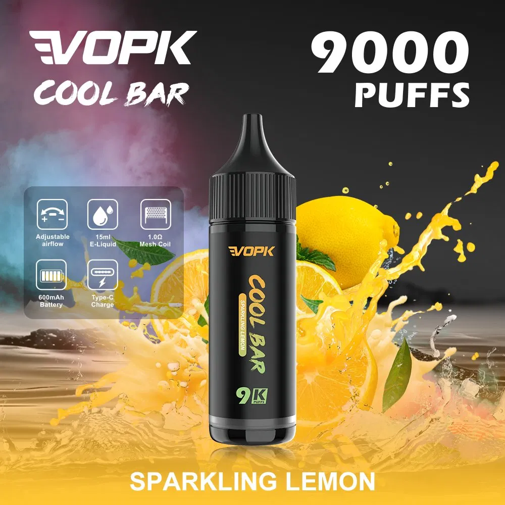 Vopk Cool Bar 9000 Puffs H 7000 Price Puff Vape 9K 20K 30K 60K 80K Salt Nicotine Vape Only Electronic Cigarette China Wholesale Vape