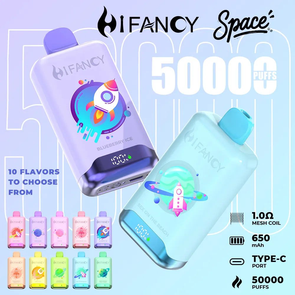 Wholesale I Vape Vaper Hifancy Space 50000 Puff Disposable Mesh Coil E-Cigarette 2%3%5% Nic Disposable Electronic Cigarette Rechargeable Disposable Vape