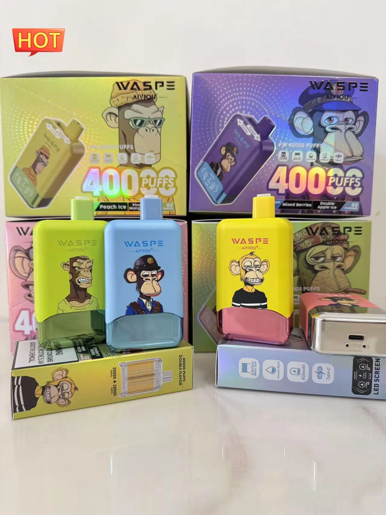 Wholesale E Cigarette Vape 60000 50000 40000 30000 Puff 2in1 Vaper Disposable Vape Smart Display Puff 30K 40K 50K 60K 80K 15K 12K Puff