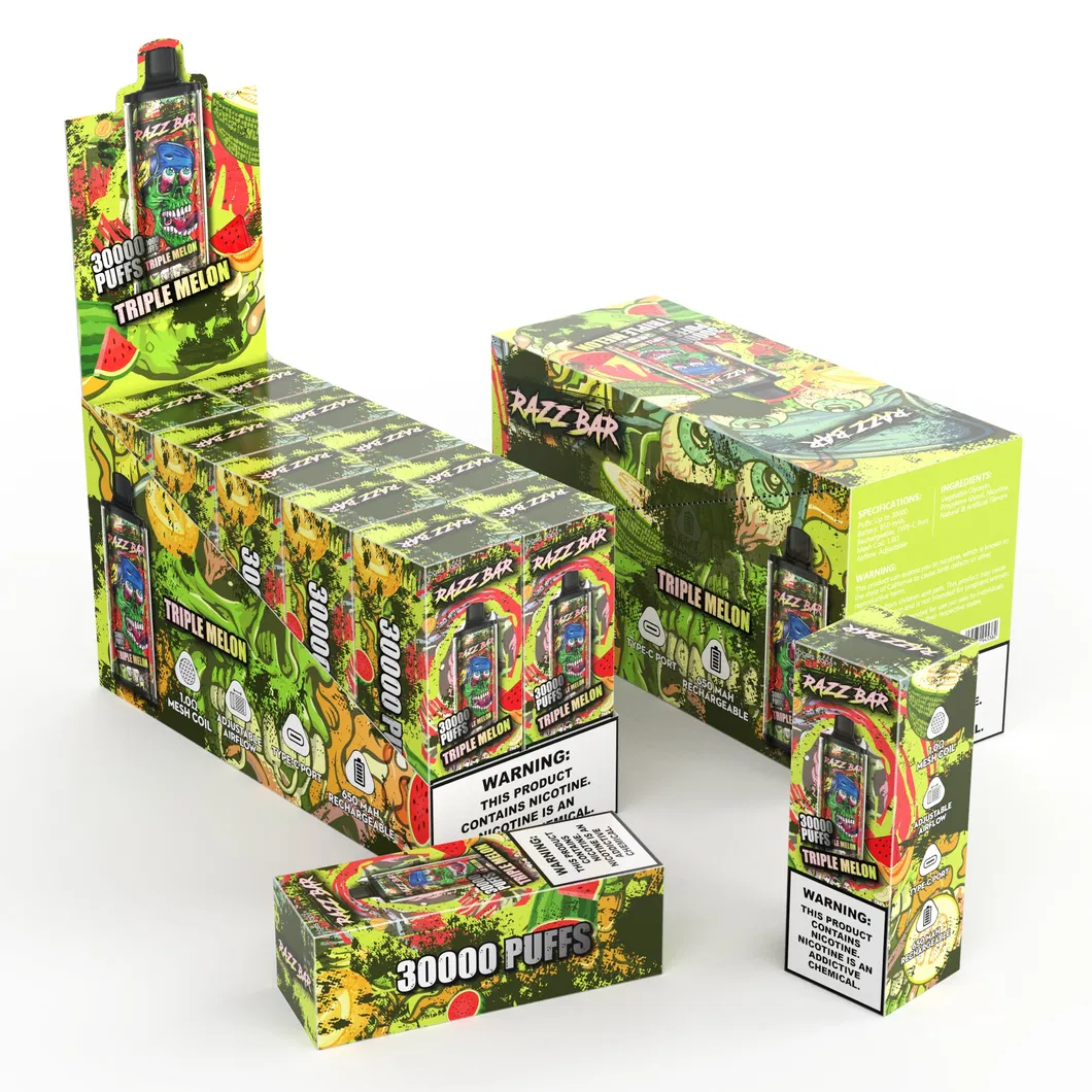 European Warehouse 30000 Puffs New Razz Bar Nicotine Salts Wholesale Good Price Factory E-Cigarette Vape