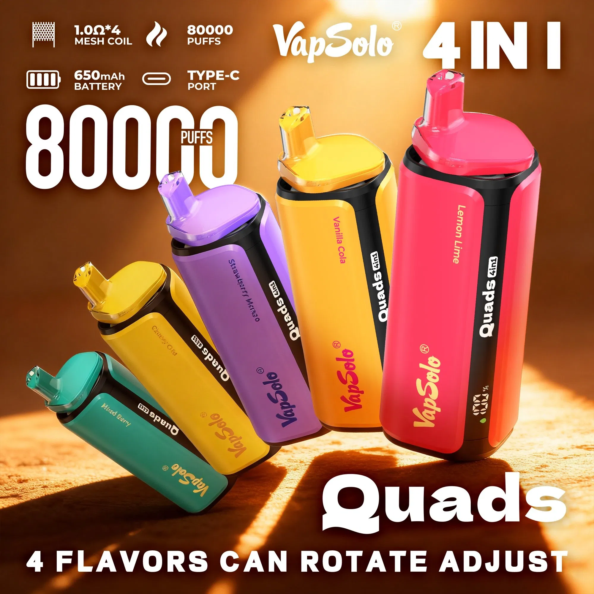 EU Stock Quads 80K Puff High End Disposable Vape Pen Wholesale Market Online Store Global Export Unit
