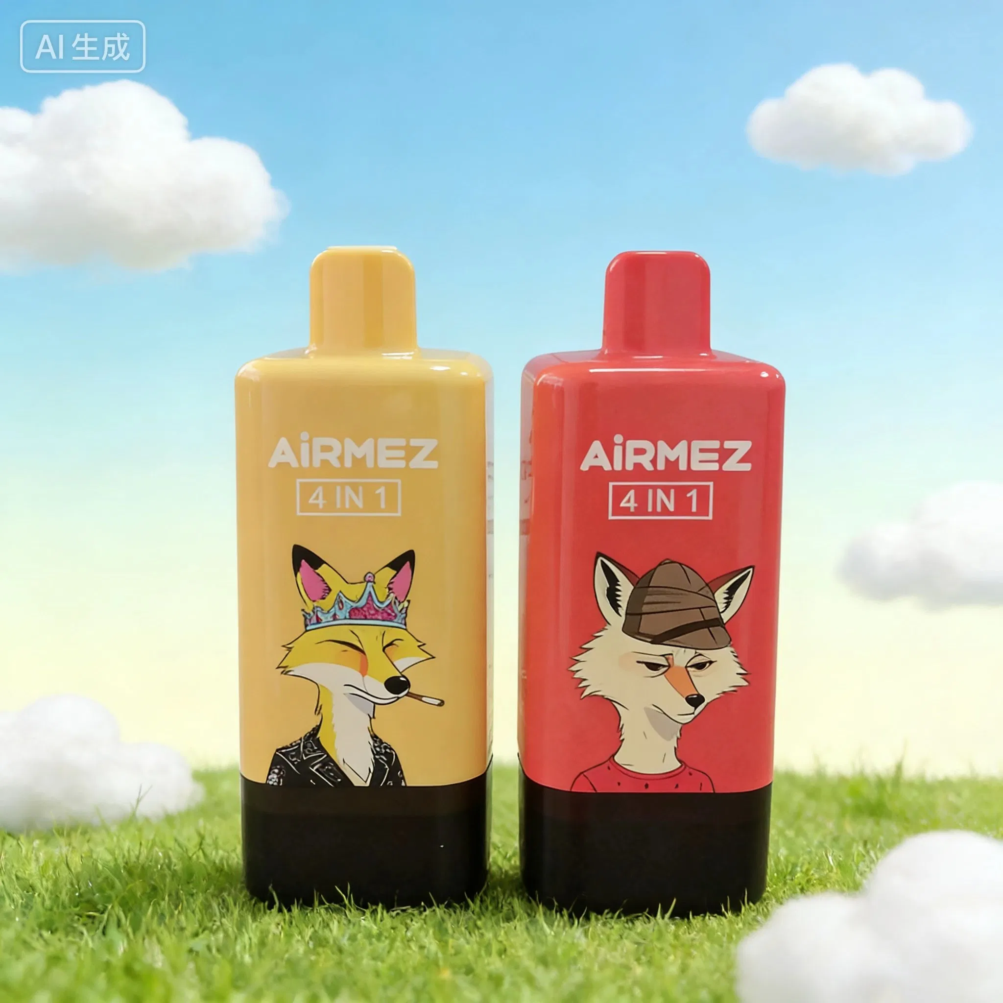 High Quality EU Warehouse Airmez Fox 120K 12000 Puff Smart Display Double Flavors 4in1 Vaper E Cigarette Disposable Vape 50K 30K 35K