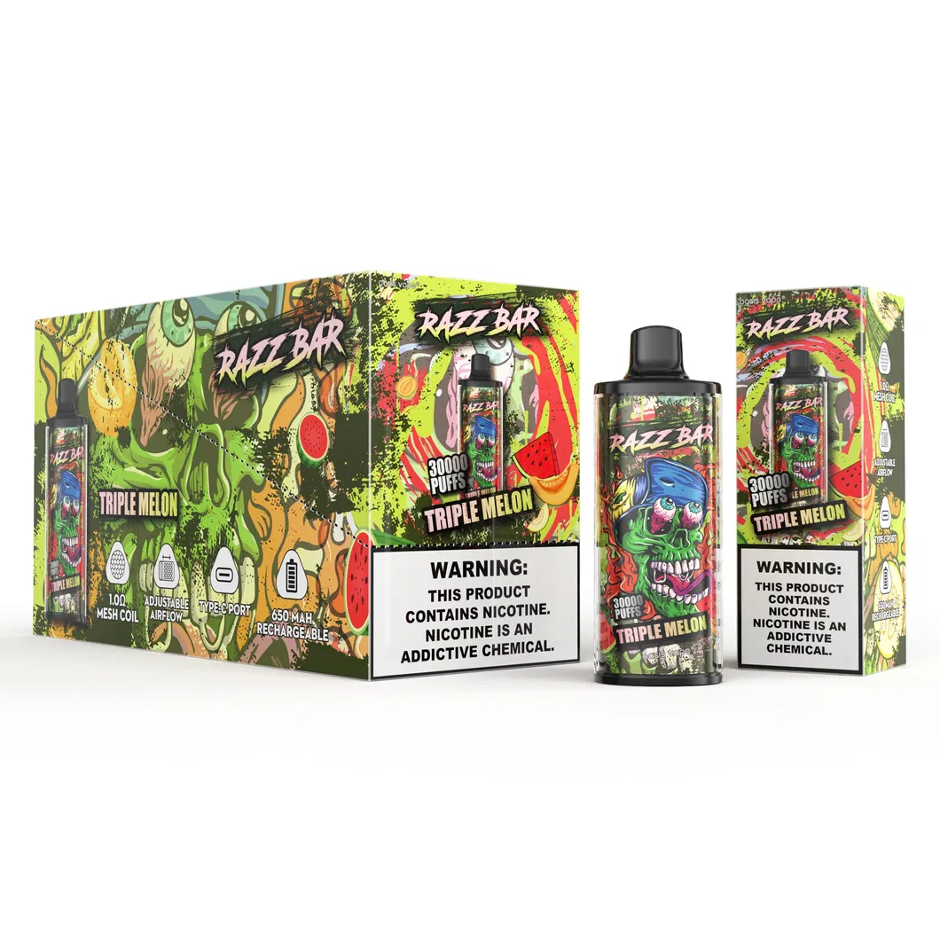European Warehouse 30000 Puffs New Razz Bar Nicotine Salts Wholesale Good Price Factory E-Cigarette Vape
