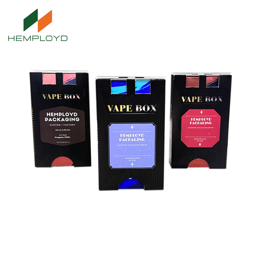 Custom 1ml 5ml Child-Resistant Cartridge Packaging Factory-Designed Empty Cart Box with UV Coating and Embossing Child Proof