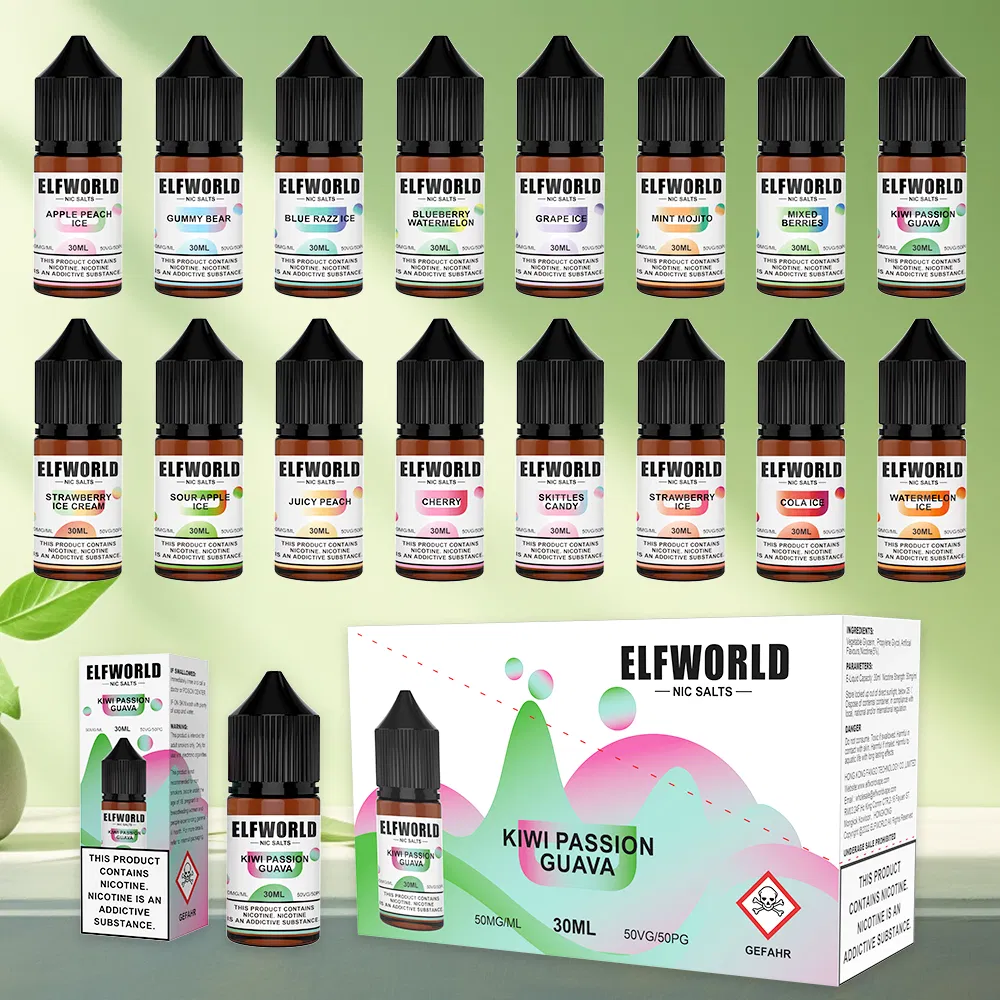 EU Warehouse Elfworld 30ml E Liquid 5% Nicotine Salt Disposable Vape Juice 50mg Oil Bottle