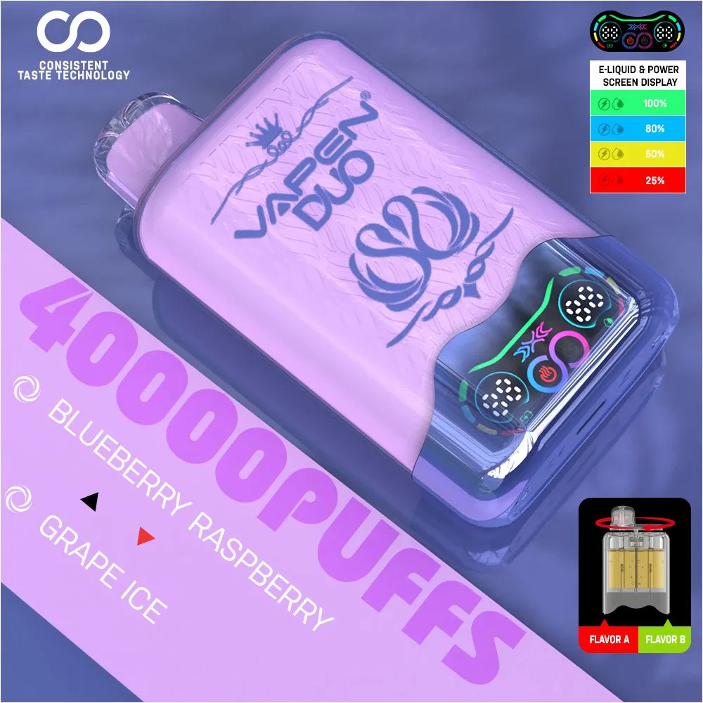 EU Warehouse Vape Vapen Duo Twins 40000 Puffs 40K Puff 2 Flavors in 1 I Vape Smart Disposable E-CIGS Display Screen Vape Pod Mesh Coil Wholesale