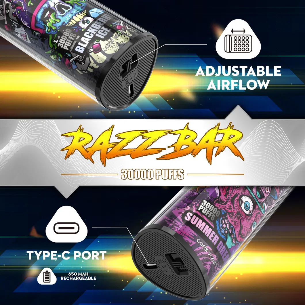 European Warehouse 30000 Puffs New Razz Bar Nicotine Salts Wholesale Good Price Factory E-Cigarette Vape