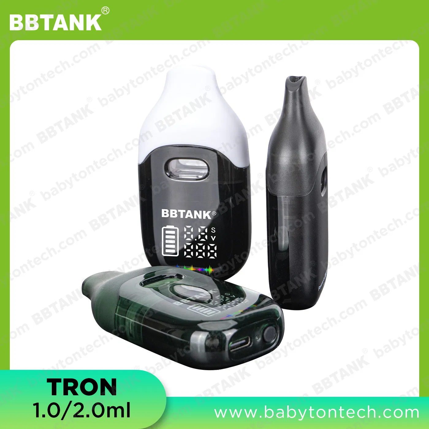 Hot Selling Us Canada Bbtank Aio Metal Free Vape Tron PRO 1 Gram 2 Gram Smart Display Disposable Empty Vape