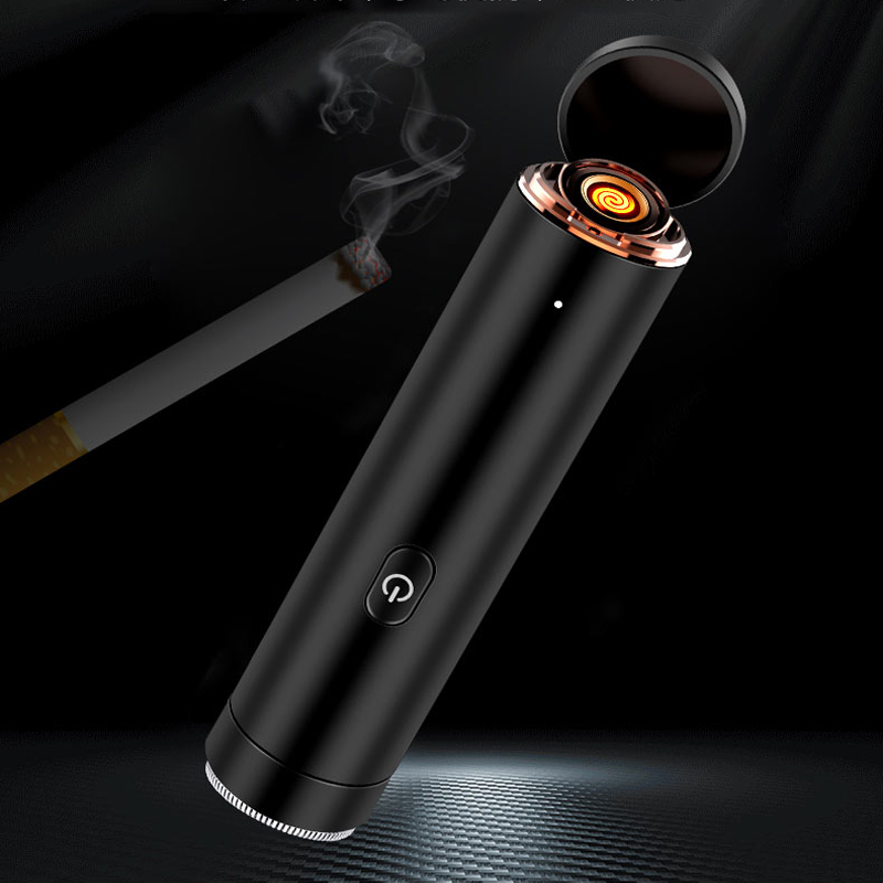 Creative 2-in-1 USB Rechargeable Double Arc Electronic Cigarette Lighter and Shaver Multifunctional Consumer Electronics