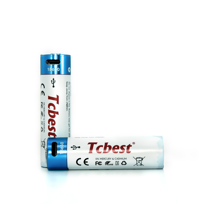 Factory Price USB Type-C Rechargeable 3.7v 18650 Cylindrical Lithium Ion Batteries
