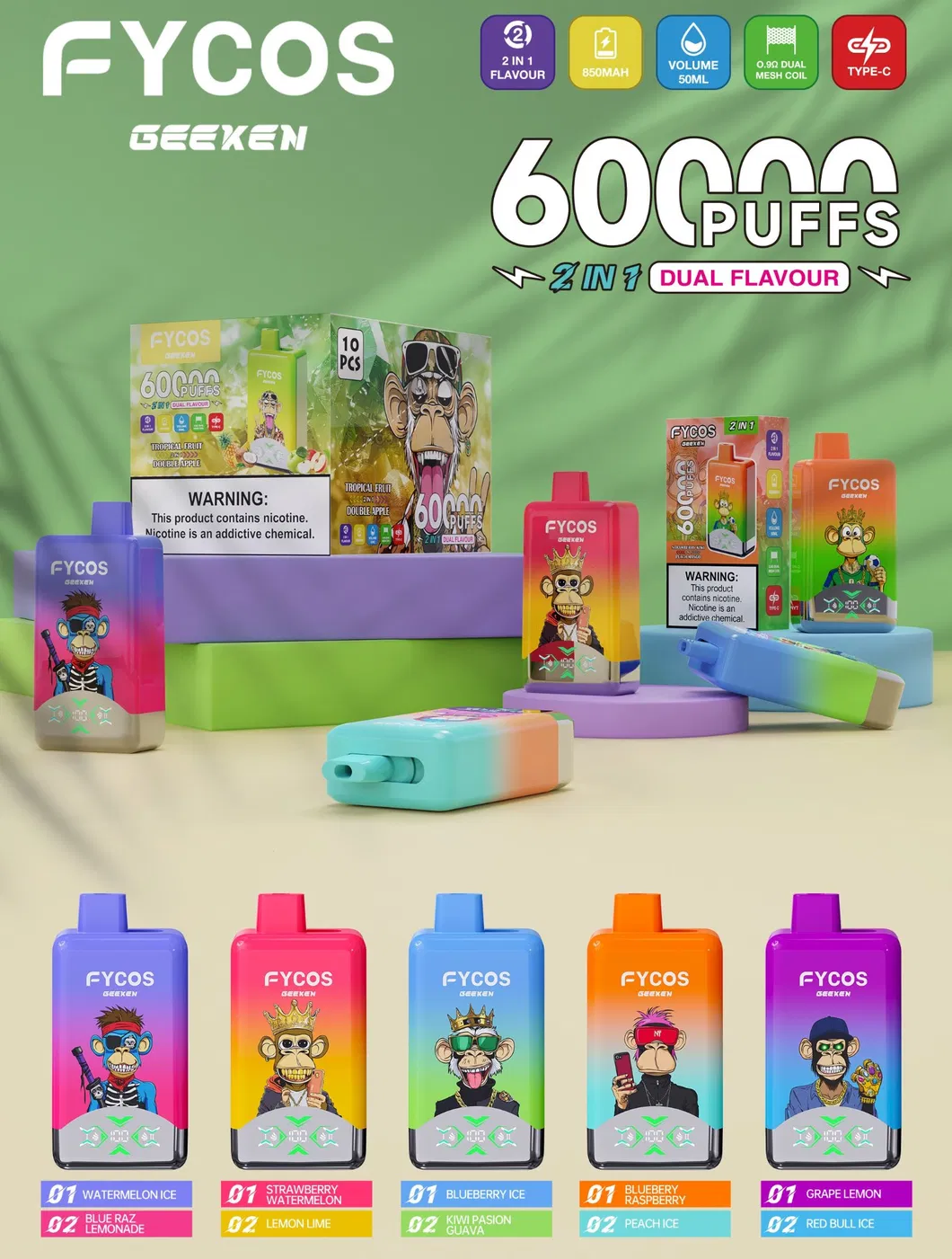 EU Warehouse Vape Fycosin 60000 Puffs
