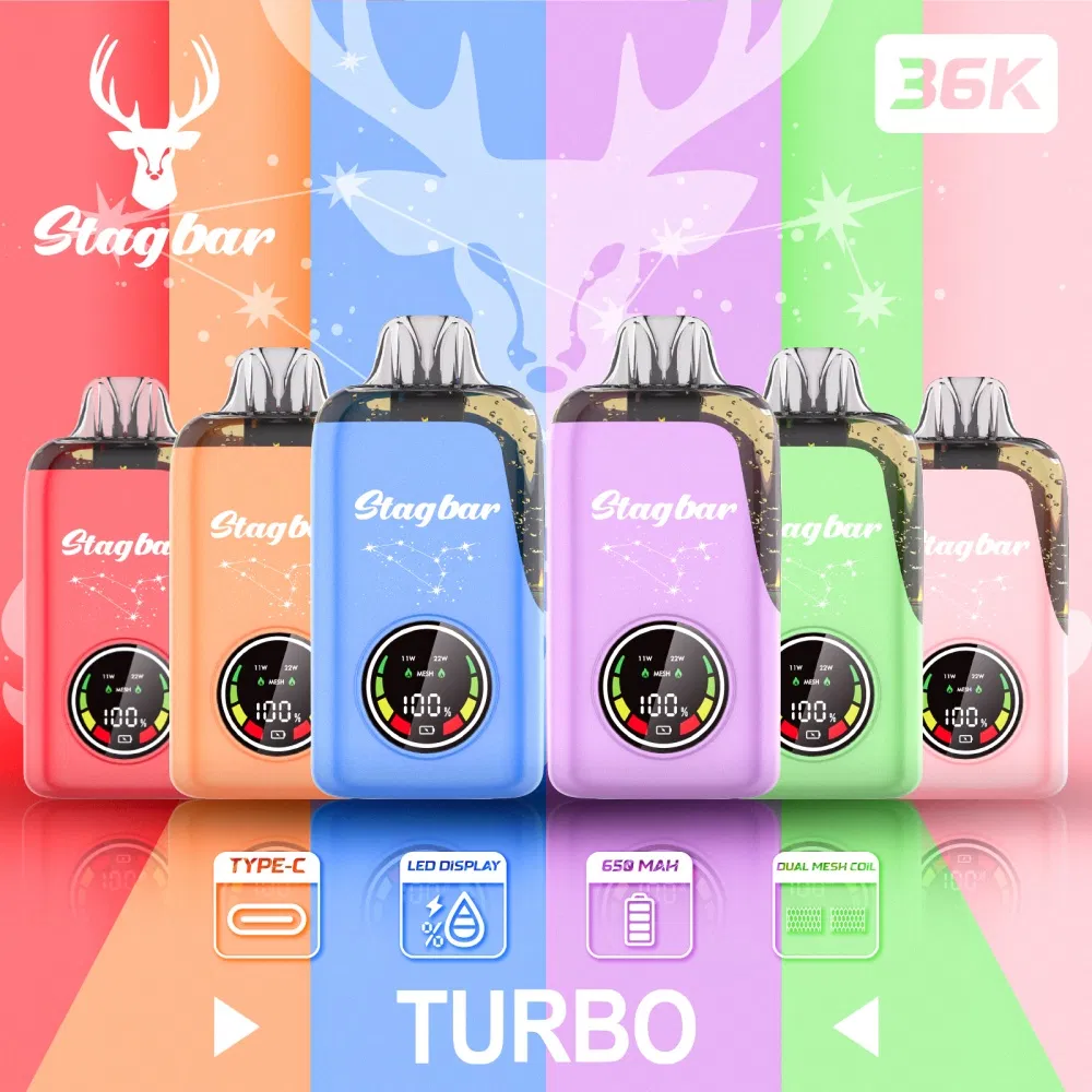 Stag Bar Turbo 36000 36K Puff Big Puff Disposable Vape Smart Display Electronic Cigarette H 7000 Price Puff Vape Disposable