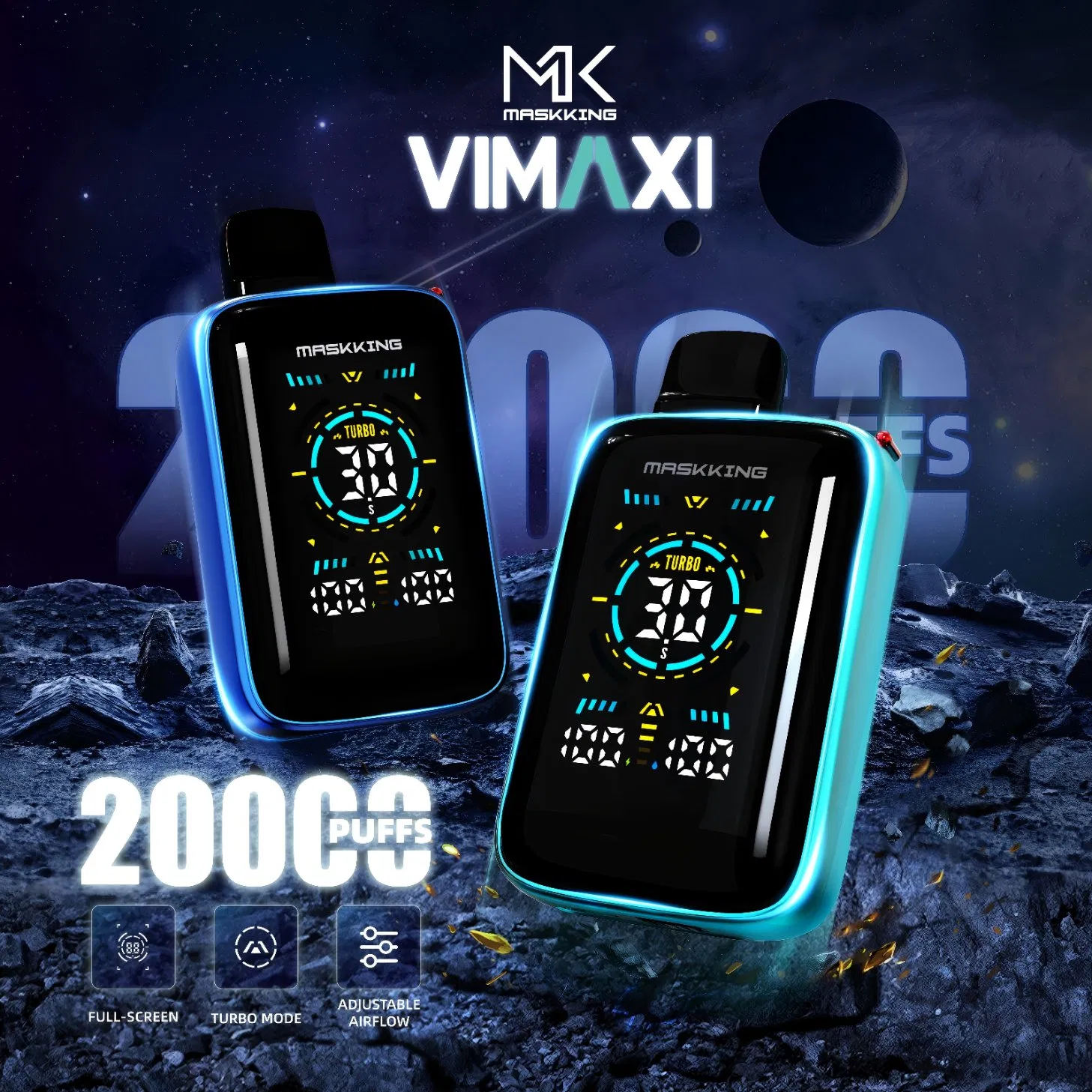 20K 20000 Puffs Vape Disposable Pen Box Mod Smart LED Screen Display Electric Cigar Vape Pen with Airflow Control